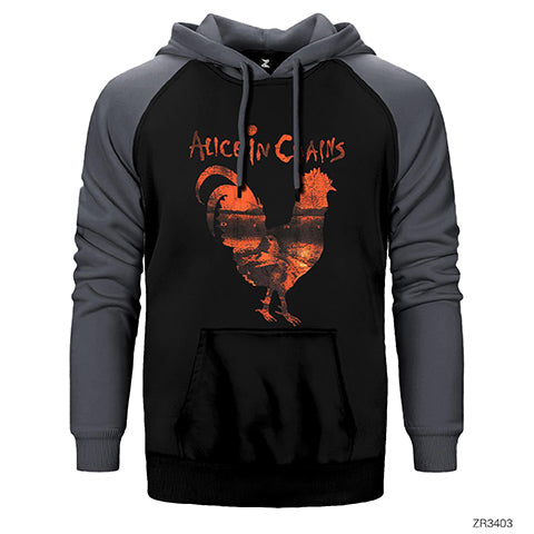 Alice In Chains Rooster Çift Renk Reglan Kol Sweatshirt / Hoodie