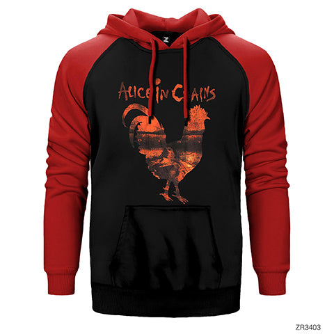 Alice In Chains Rooster Çift Renk Reglan Kol Sweatshirt / Hoodie