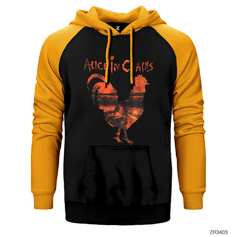 Alice In Chains Rooster Çift Renk Reglan Kol Sweatshirt / Hoodie