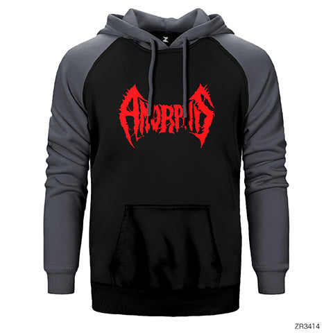 Amorphis Çift Renk Reglan Kol Sweatshirt / Hoodie