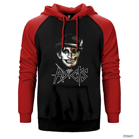 The Addicts Skull Çift Renk Reglan Kol Sweatshirt / Hoodie
