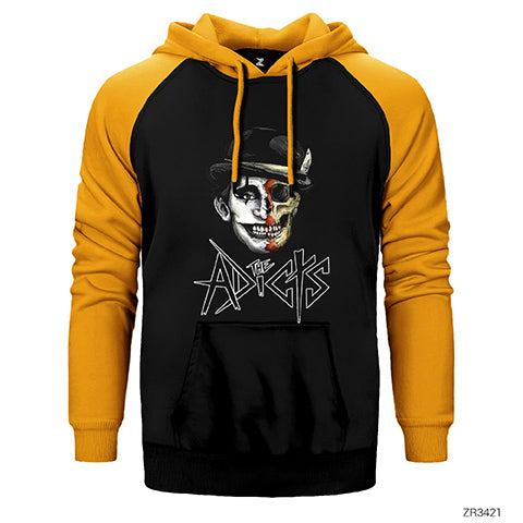 The Addicts Skull Çift Renk Reglan Kol Sweatshirt / Hoodie
