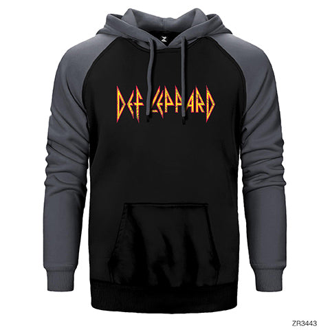 Def Leppard Çift Renk Reglan Kol Sweatshirt / Hoodie