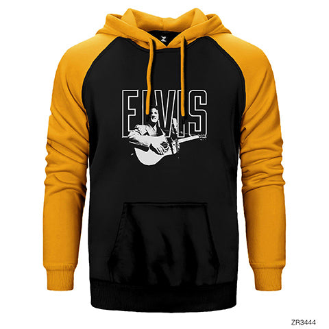 Elvis Presley Guitar Çift Renk Reglan Kol Sweatshirt / Hoodie