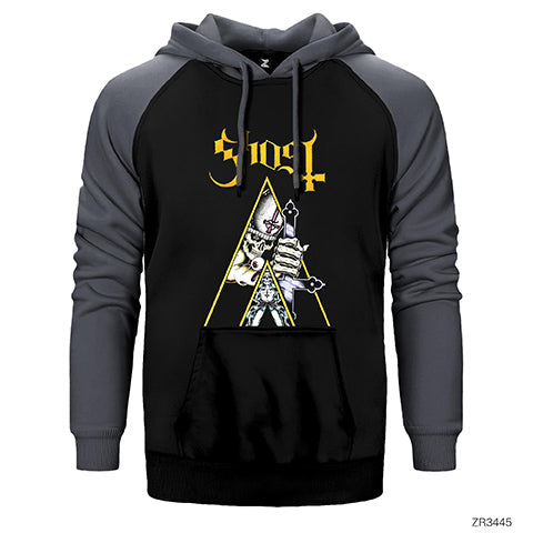 Ghost Cross Çift Renk Reglan Kol Sweatshirt / Hoodie