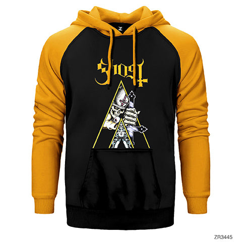 Ghost Cross Çift Renk Reglan Kol Sweatshirt / Hoodie