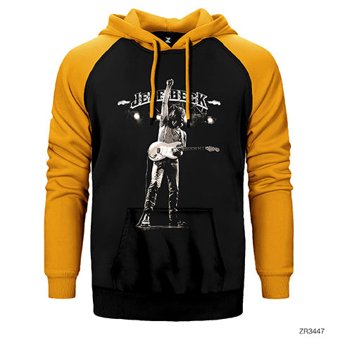 Jeff Back Gitar Çift Renk Reglan Kol Sweatshirt / Hoodie