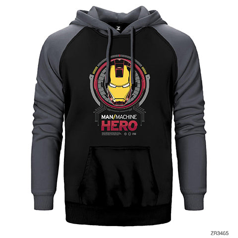 Iron Man The Invincible Çift Renk Reglan Kol Sweatshirt / Hoodie