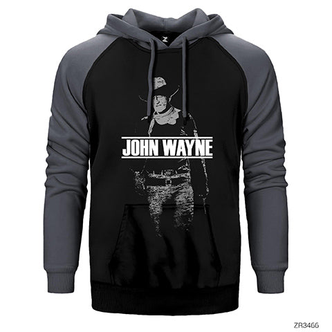 John Wayne Çift Renk Reglan Kol Sweatshirt / Hoodie
