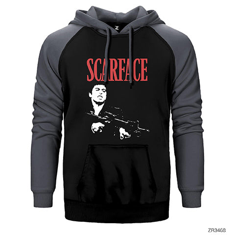 Scarface Çift Renk Reglan Kol Sweatshirt / Hoodie