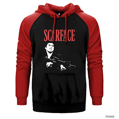Scarface Çift Renk Reglan Kol Sweatshirt / Hoodie