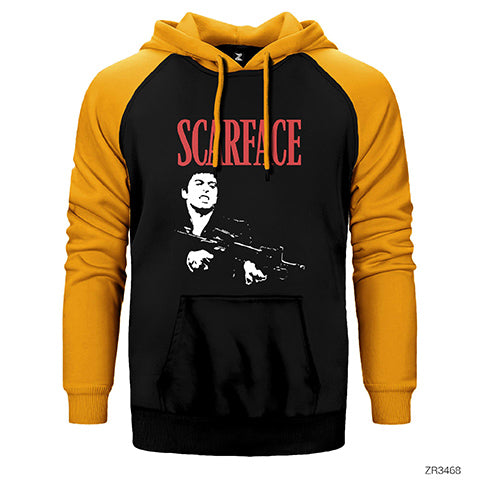 Scarface Çift Renk Reglan Kol Sweatshirt / Hoodie