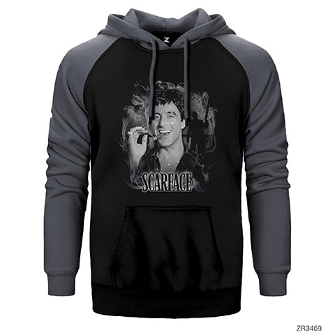 Scarface Smokey Çift Renk Reglan Kol Sweatshirt / Hoodie