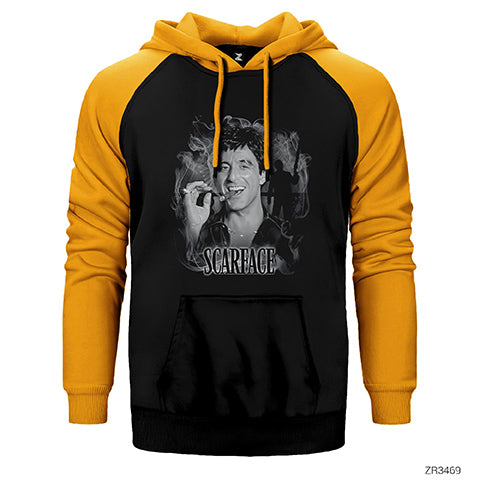 Scarface Smokey Çift Renk Reglan Kol Sweatshirt / Hoodie
