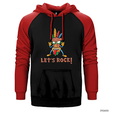 Lets Rock Çift Renk Reglan Kol Sweatshirt / Hoodie