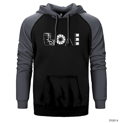 Photographer Fotoğrafçı Aşkı Çift Renk Reglan Kol Sweatshirt / Hoodie