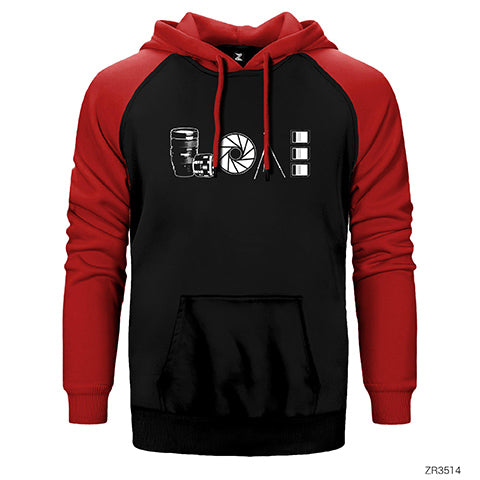 Photographer Fotoğrafçı Aşkı Çift Renk Reglan Kol Sweatshirt / Hoodie