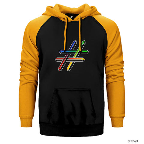 Hashtag Çift Renk Reglan Kol Sweatshirt / Hoodie