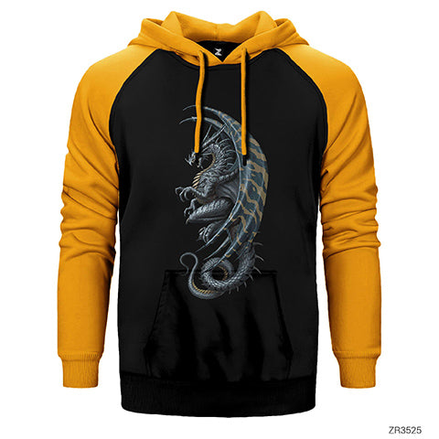 Kadim Ejderha Çift Renk Reglan Kol Sweatshirt / Hoodie