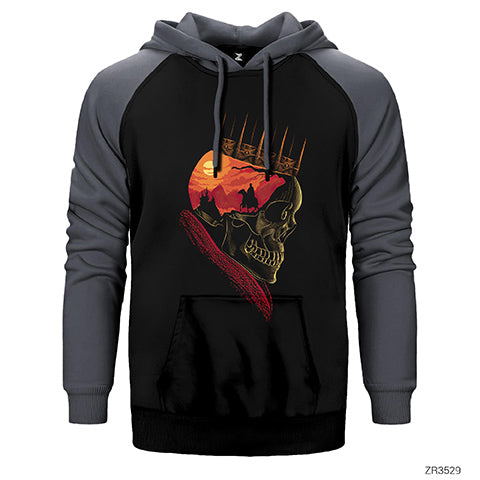 Kurukafa Kral Çift Renk Reglan Kol Sweatshirt / Hoodie