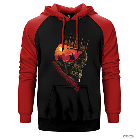 Kurukafa Kral Çift Renk Reglan Kol Sweatshirt / Hoodie