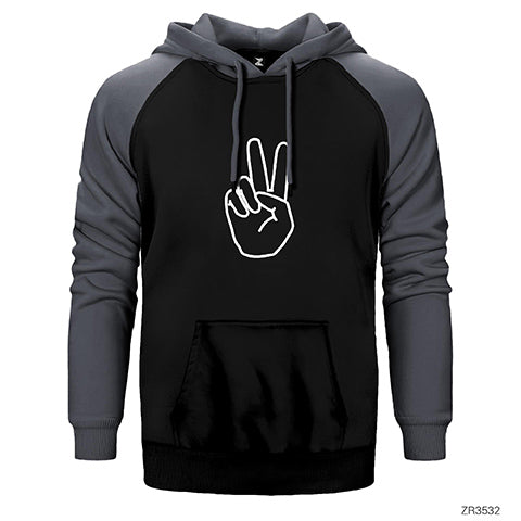 Peace Barış Çift Renk Reglan Kol Sweatshirt / Hoodie