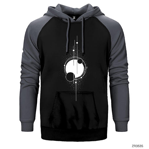 Solar Güneş Sistemi Çift Renk Reglan Kol Sweatshirt / Hoodie