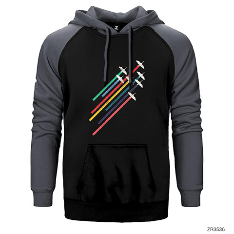 Sorti Çift Renk Reglan Kol Sweatshirt / Hoodie