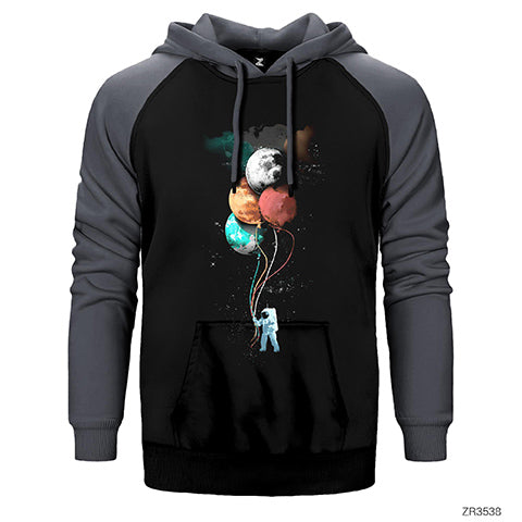 The Spaceman Trip Çift Renk Reglan Kol Sweatshirt / Hoodie