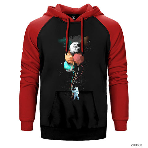 The Spaceman Trip Çift Renk Reglan Kol Sweatshirt / Hoodie