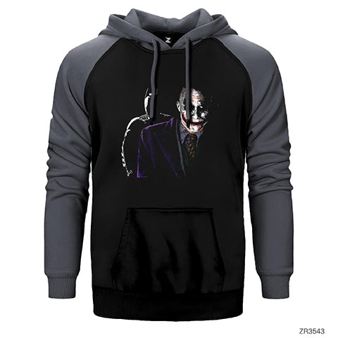 Batman vs Joker Çift Renk Reglan Kol Sweatshirt / Hoodie