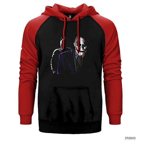 Batman vs Joker Çift Renk Reglan Kol Sweatshirt / Hoodie