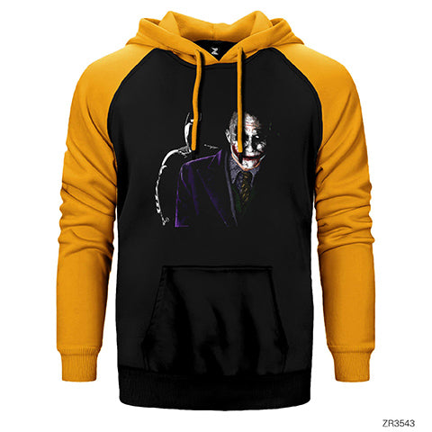 Batman vs Joker Çift Renk Reglan Kol Sweatshirt / Hoodie