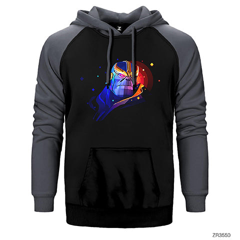 Geometric Thanos Çift Renk Reglan Kol Sweatshirt / Hoodie