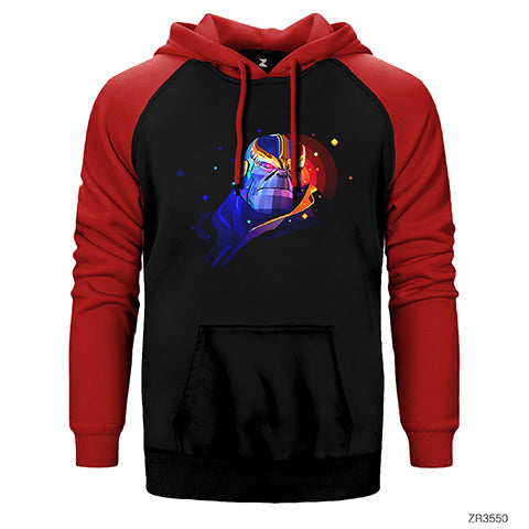 Geometric Thanos Çift Renk Reglan Kol Sweatshirt / Hoodie