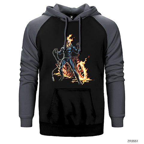 Ghost Rider The Laugh of the Dead Çift Renk Reglan Kol Sweatshirt / Hoodie