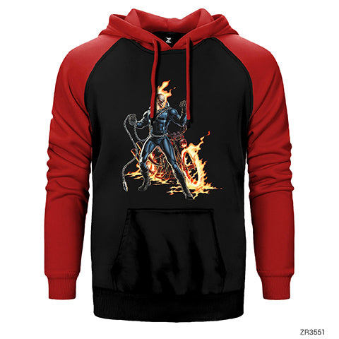 Ghost Rider The Laugh of the Dead Çift Renk Reglan Kol Sweatshirt / Hoodie