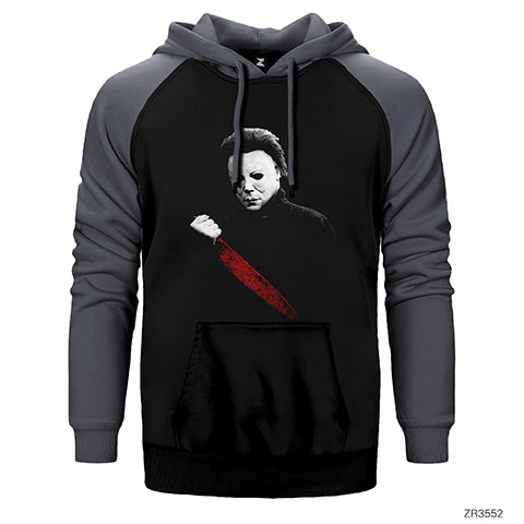 Halloween Knife Çift Renk Reglan Kol Sweatshirt / Hoodie