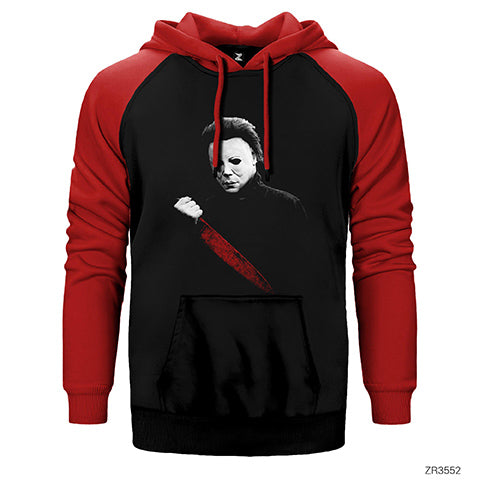 Halloween Knife Çift Renk Reglan Kol Sweatshirt / Hoodie
