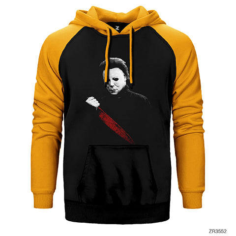 Halloween Knife Çift Renk Reglan Kol Sweatshirt / Hoodie