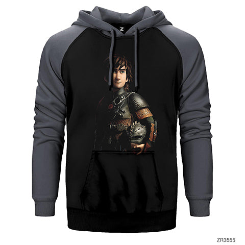 How to Train Your Dragon Hıçgıdık Çift Renk Reglan Kol Sweatshirt / Hoodie