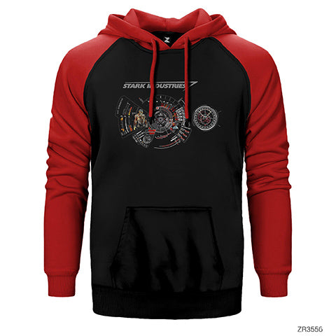 Iron Man Arc Reactor Çift Renk Reglan Kol Sweatshirt / Hoodie