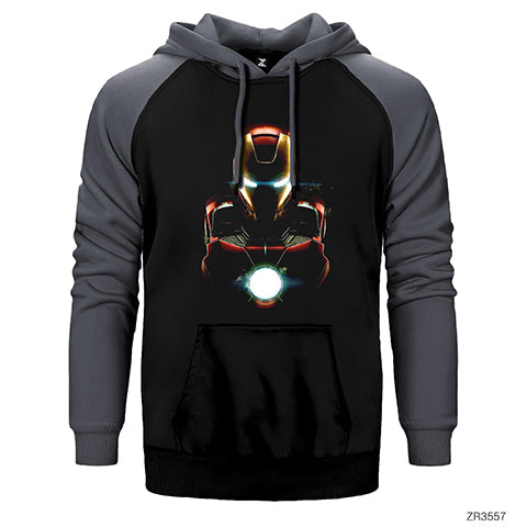 Iron Man Armor Çift Renk Reglan Kol Sweatshirt / Hoodie
