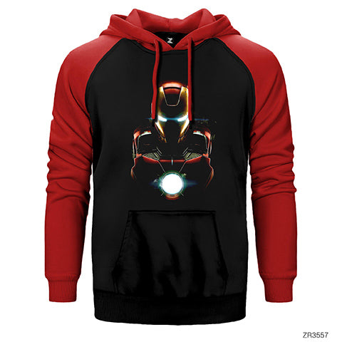 Iron Man Armor Çift Renk Reglan Kol Sweatshirt / Hoodie