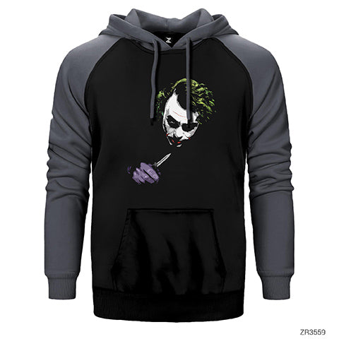 Knife Joker Çift Renk Reglan Kol Sweatshirt / Hoodie