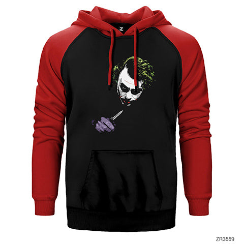 Knife Joker Çift Renk Reglan Kol Sweatshirt / Hoodie