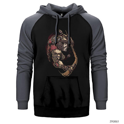 Ninja Turtles Casey Jones Çift Renk Reglan Kol Sweatshirt / Hoodie