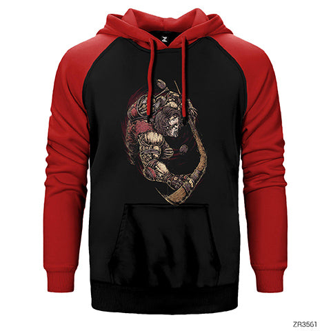 Ninja Turtles Casey Jones Çift Renk Reglan Kol Sweatshirt / Hoodie