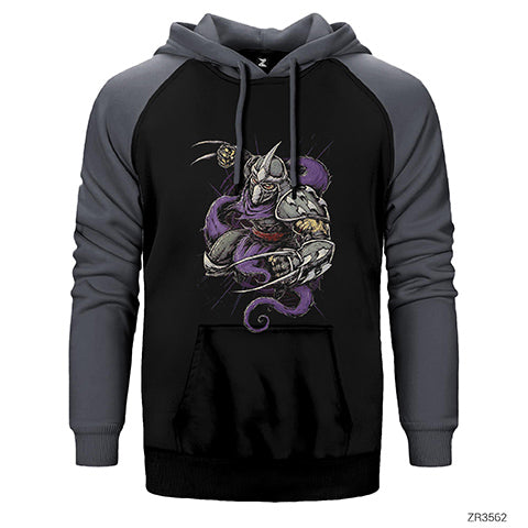 Ninja Turtles Shredder Çift Renk Reglan Kol Sweatshirt / Hoodie