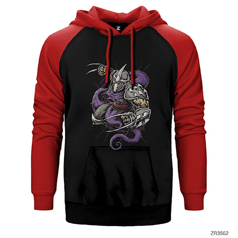 Ninja Turtles Shredder Çift Renk Reglan Kol Sweatshirt / Hoodie